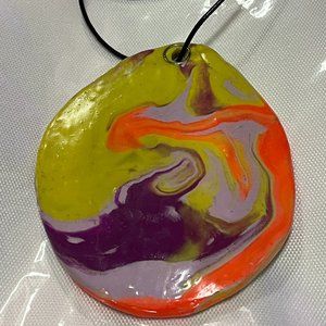 Taffy Like Candy Yellow, Orange, and Purple  One of a Kind Handmade Necklace